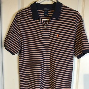 💥Polo Ralph Lauren Boy Navy and Orange Striped Shirt